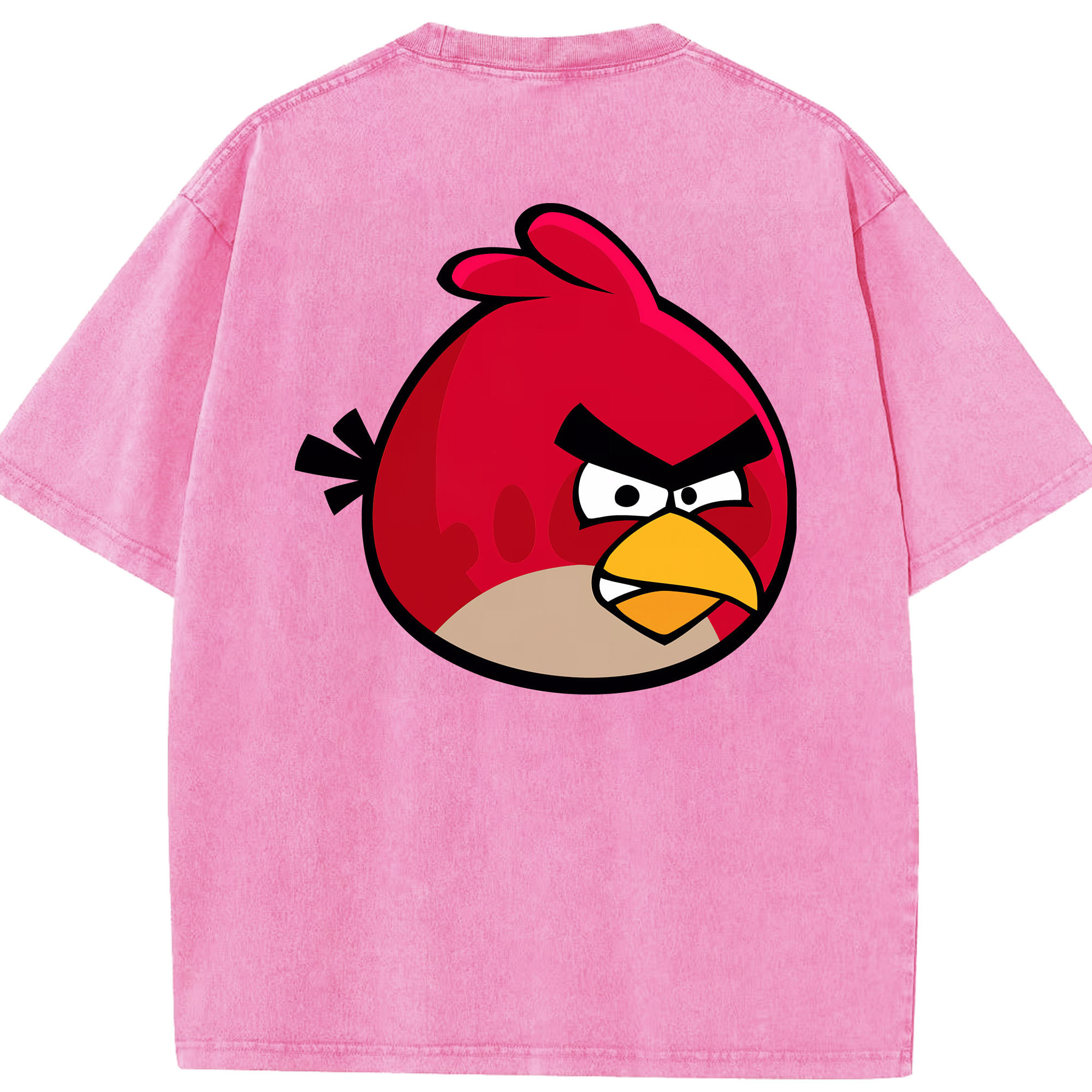 （画像用） Angry Birds アングリーバード 綿100% ヴィンテージ風 半袖Tシャツ（背面プリント）